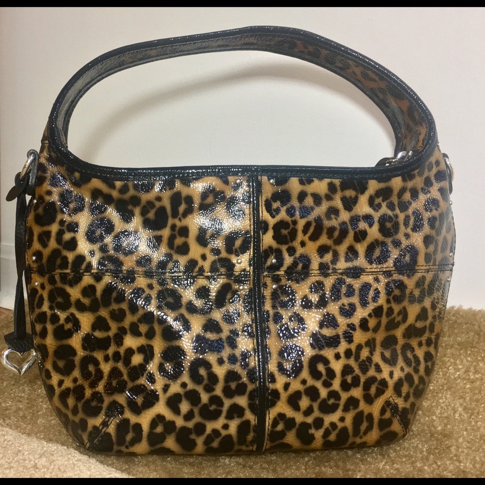 Brighton Leopard Print Hobo Bag with Black Trim - Gorgeous & Like New Luxury - Picture 2 of 8